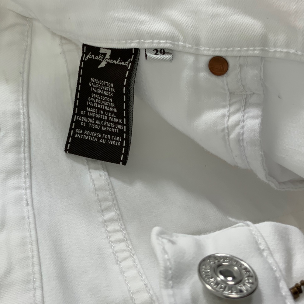 7 FOR ALL MANKIND The Skinny White Skinny Jeans With Stretch White Jeans G13 - Picture 10 of 11
